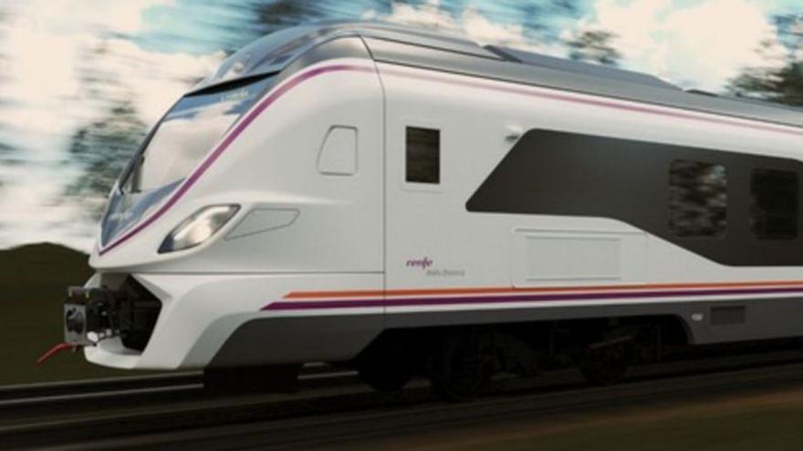 Infografía  de un tren  de la serie 480 de Renfe que fabricará CAF.