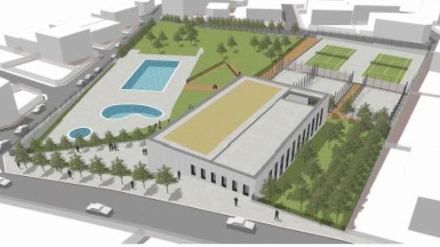 Imatge simulada del futur complex amb piscina coberta i gimnàs