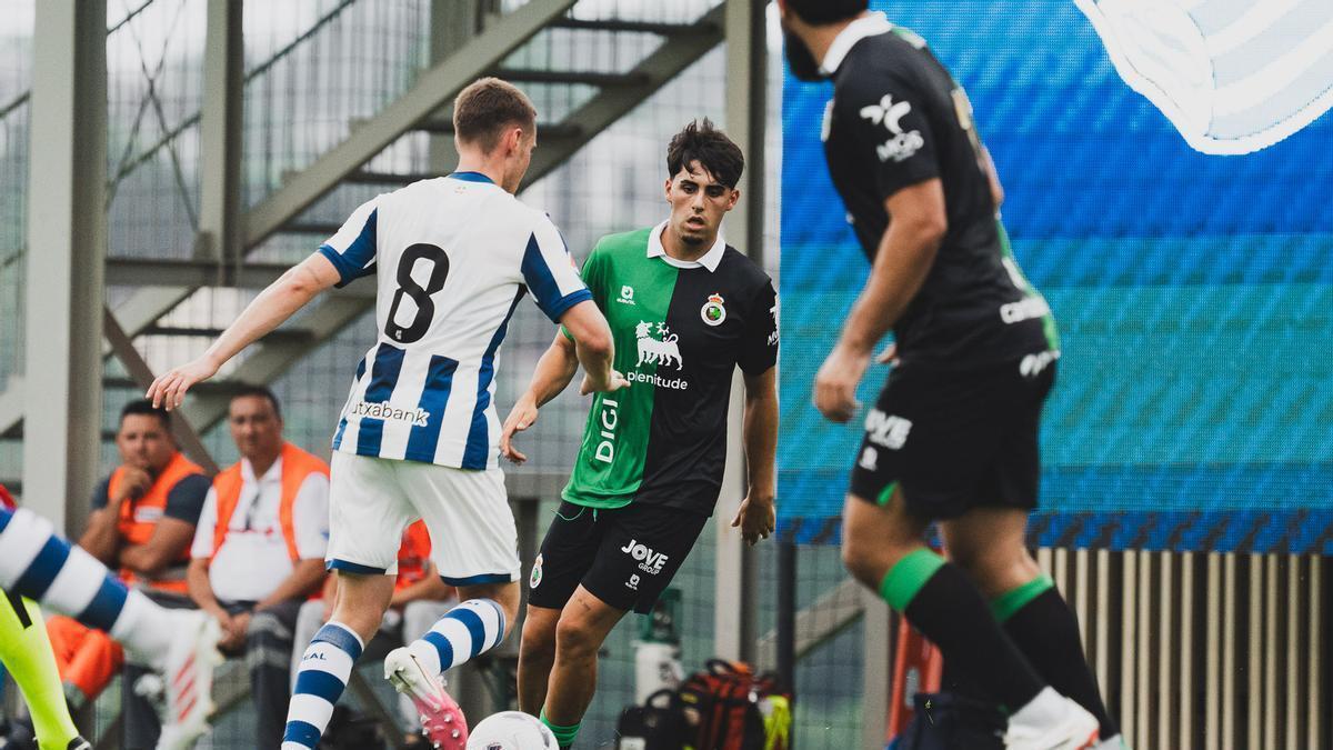 Santi Franco, durante un partido de pretemporada del Racing ante la Real Sociedad