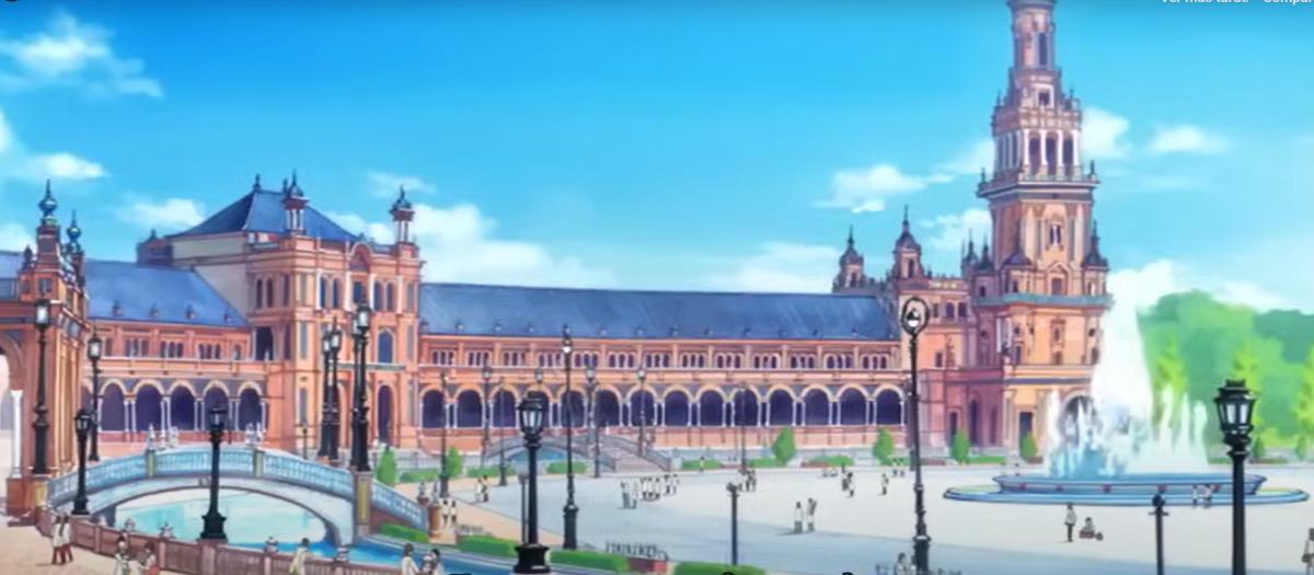 La Plaza de España en la serie de anime japonés Magic Kyun Renaissance.