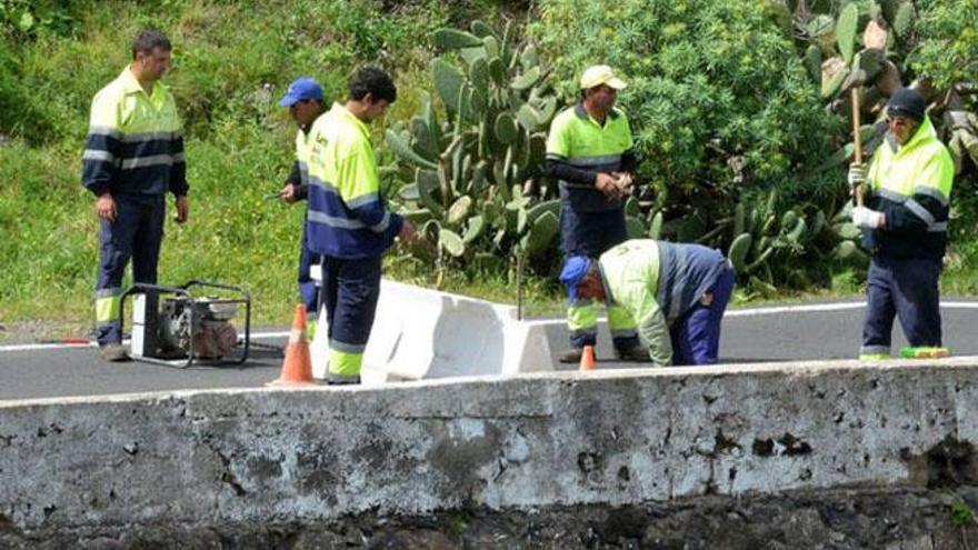 Comienzan las obras de reparación de la carretera de Los Silos