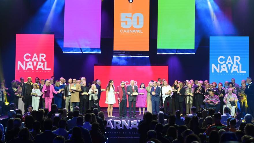 La Gala de los Homenajeados rinde tributo a figuras del Carnaval de Las Palmas de Gran Canaria