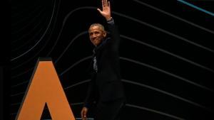 Obama, durante su conferencia en Bogotá.