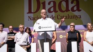 El presidente de Òmnium, Xavier Antich, en el acto de la Diada