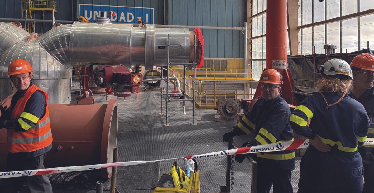 Trabajos de recarga en la Unidad I de la central nuclear de Almaraz, en Cáceres.