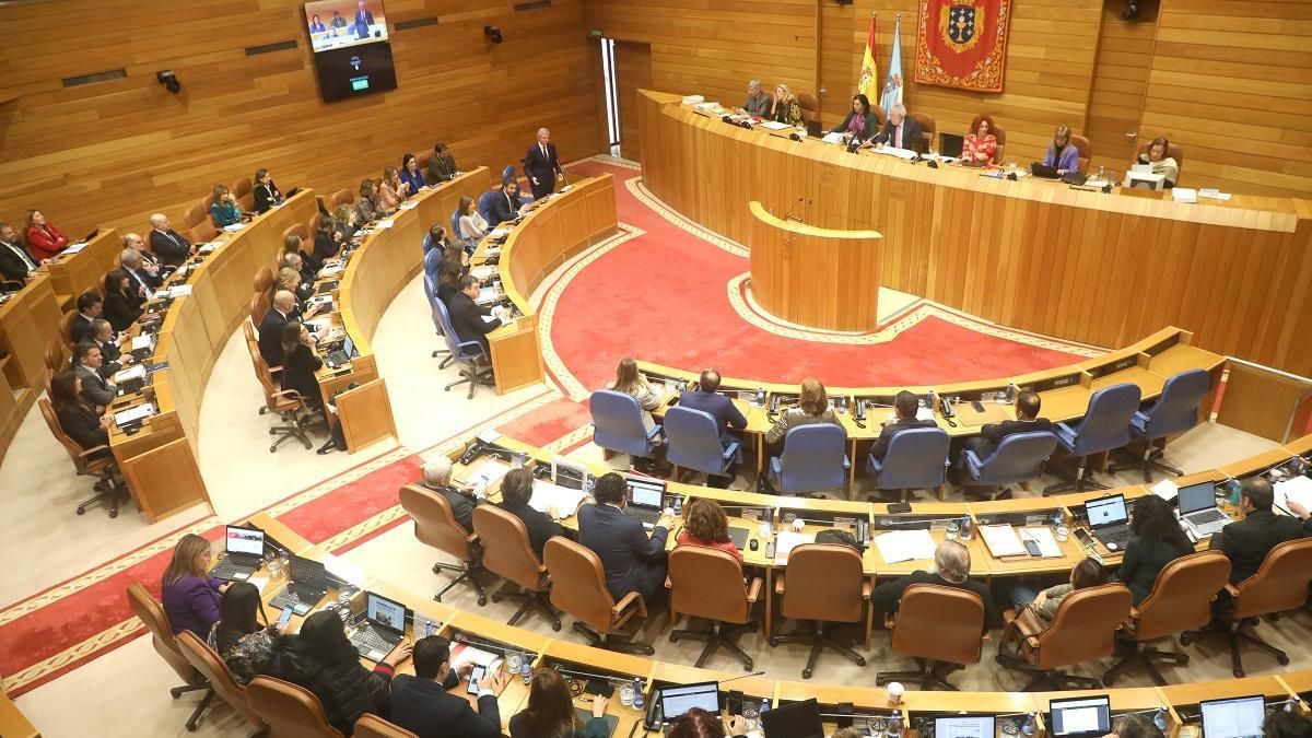 Una sesión del Parlamento gallego durante la última legislatura