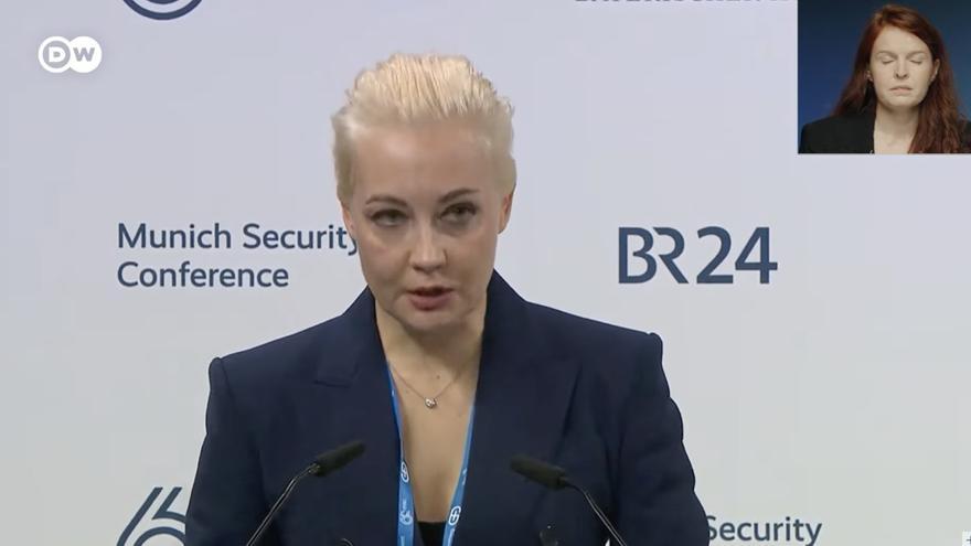 Iúlia Navàlnaia durant una compareixença a la Conferència de Seguretat de Múnic