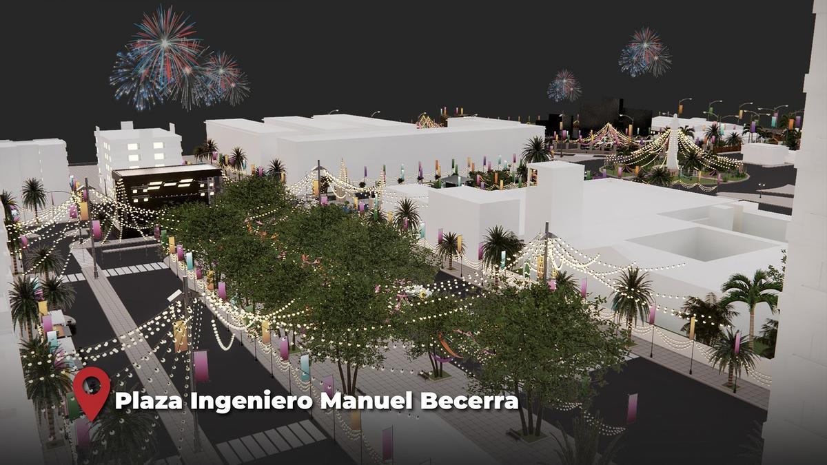 Gráfico de cómo quedará la Plaza Ingeniero Manuel Becerra para el Carnaval.