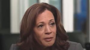 Un instante de la entrevista de Kamala Harris.