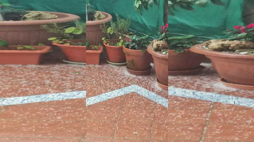Granizo en el Cerro de Reyes.