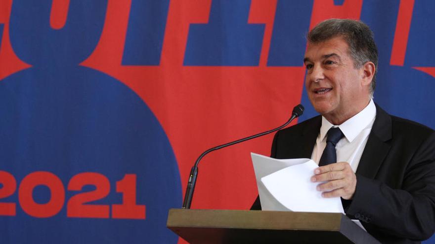 Joan Laporta, durante la presentación de su candidatura