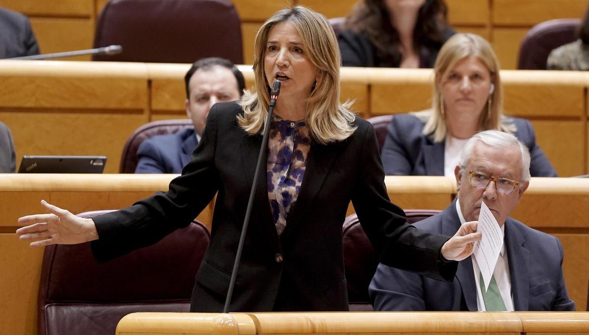 Alicia García, PP, durante la sesión de control al Gobierno en el Senado.