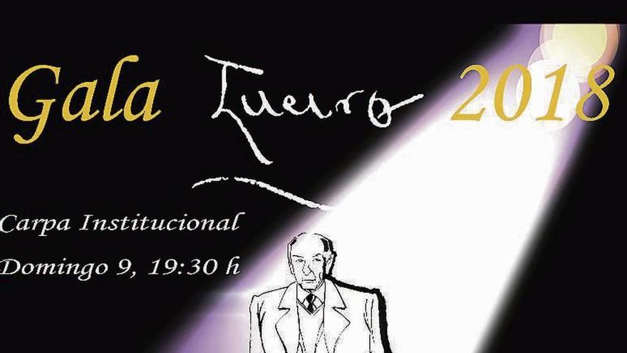 El cartel con el que se anuncia la gala literaria que se celebra mañana en la carpa instalada en O Corgo. // FdV