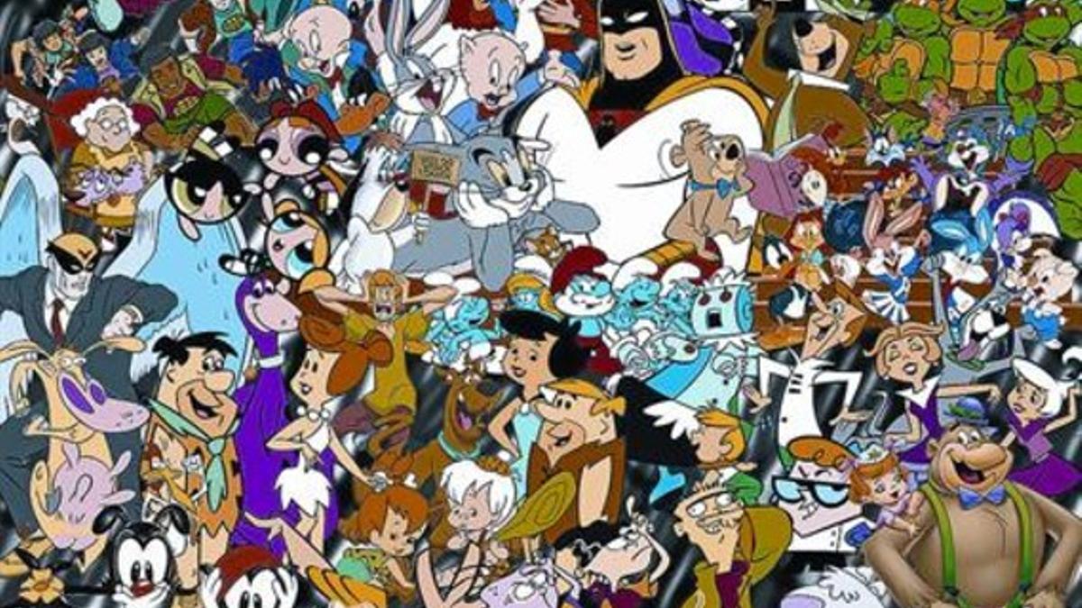 Imagen promocional del canal Cartoon Network,con sus principales estrellas animadas.