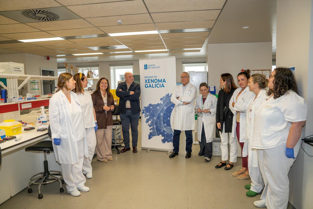 Ortiz, Puente y otros responsables del Sergas, hoy, en el Meixoeiro.