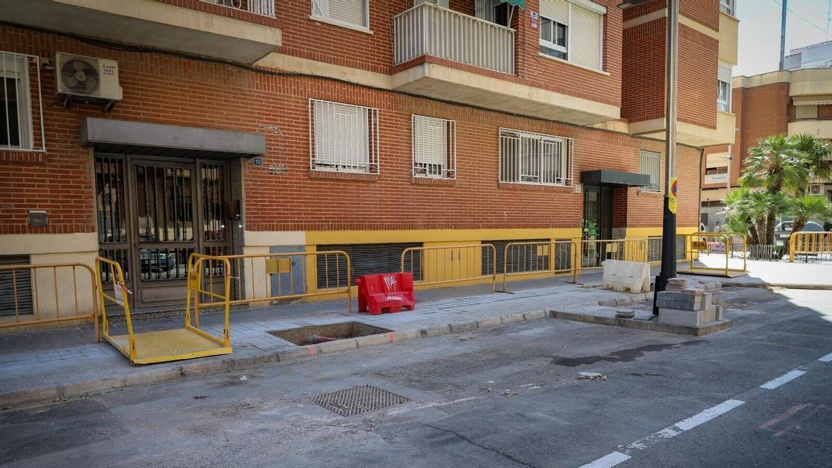 Los trabajos en una de las calles.