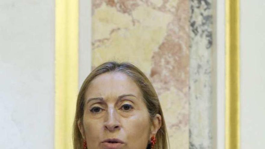 La presidenta Ana Pastor explica el acuerdo de la Mesa. // Efe