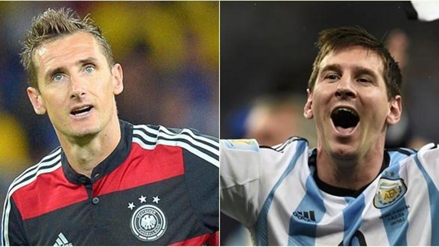 Miroslav Klose y Leo Messi.