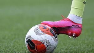 Nike boot and new white Premier League Ball during the Premier League match between Burnley and Bournemouth at Turf Moor, Burnley, England on 22 February 2020. Photo Craig Galloway / ProSportsImages / DPPI