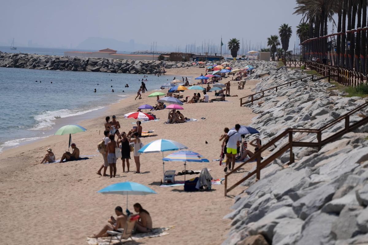 Ambient a la platja de Vilassar de Mar, a la comarca del Maresme, Barcelona.