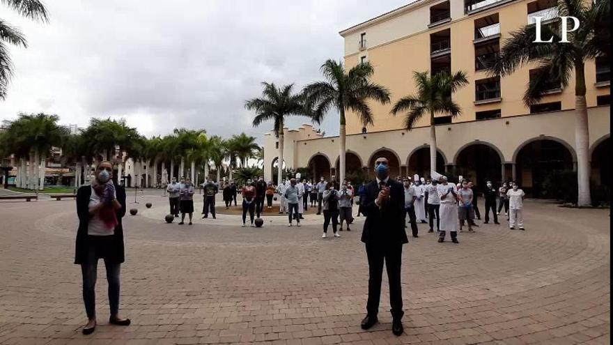 Coronavirus en Canarias | Los trabajadores del Hotel Lopensan Costa Meloneras dicen "hasta pronto" con un homenaje al turismo