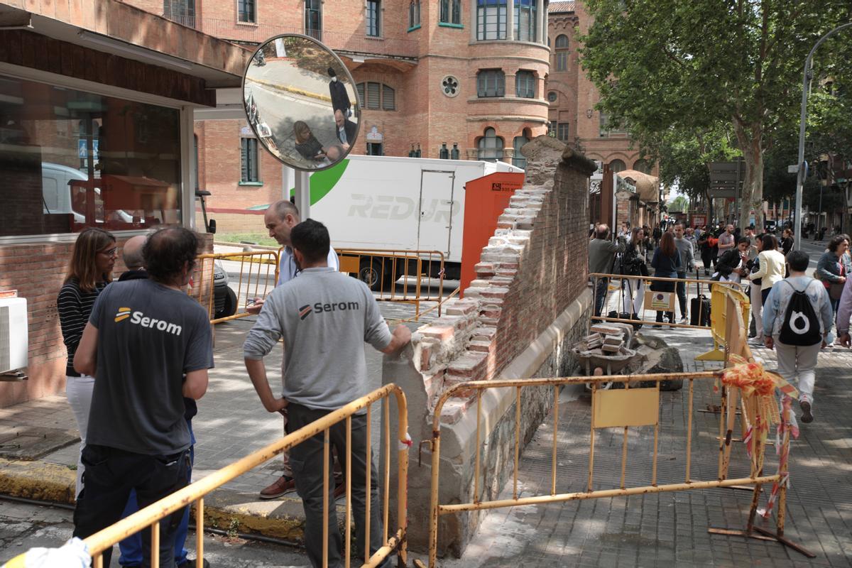 Un hombre muere al caerle un muro en el recinto de Sant Pau en Barcelona