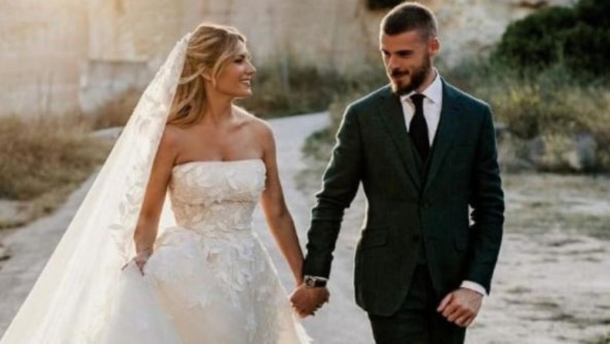 De Gea y Edurne, en el día de su boda en Menorca.