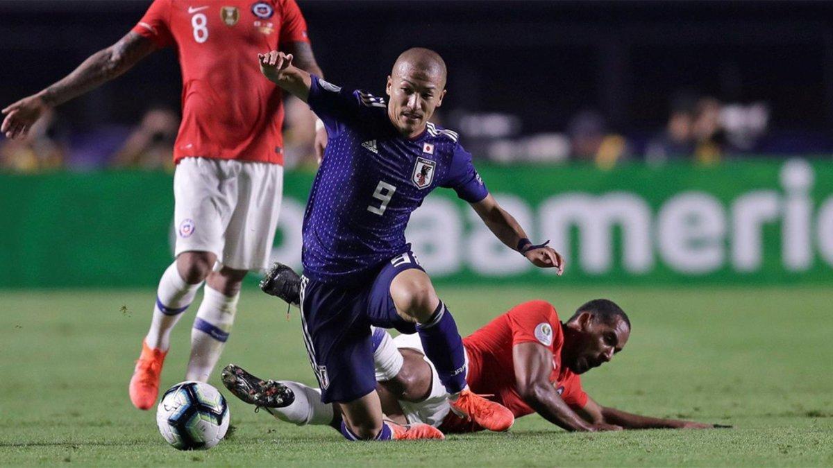 Maeda, en el partido de Japón contra Chile