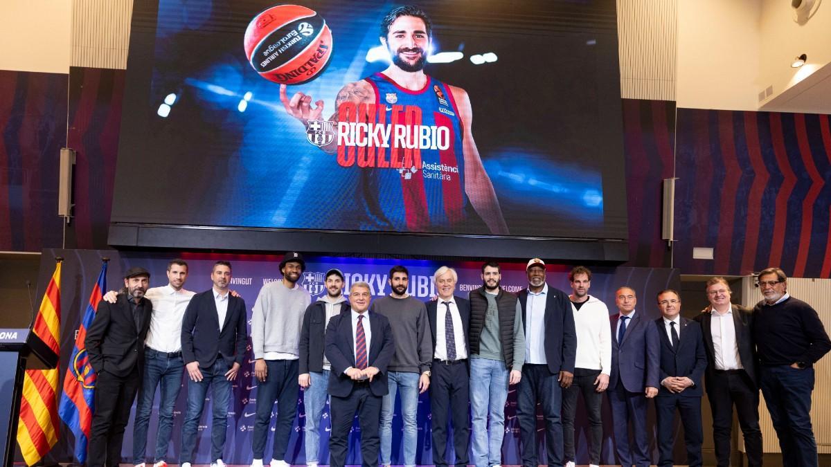 La presentación de Ricky Rubio como nuevo jugador del Barça estuvo cargada de emotividad