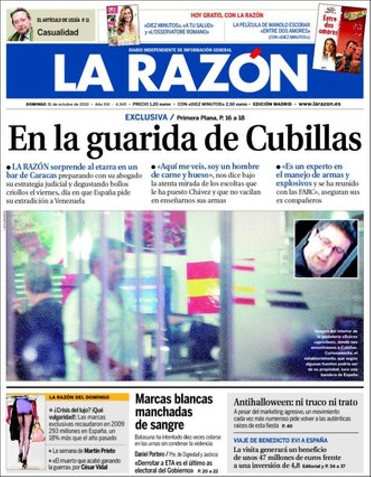 ’La Razón’, 31/10/2010.