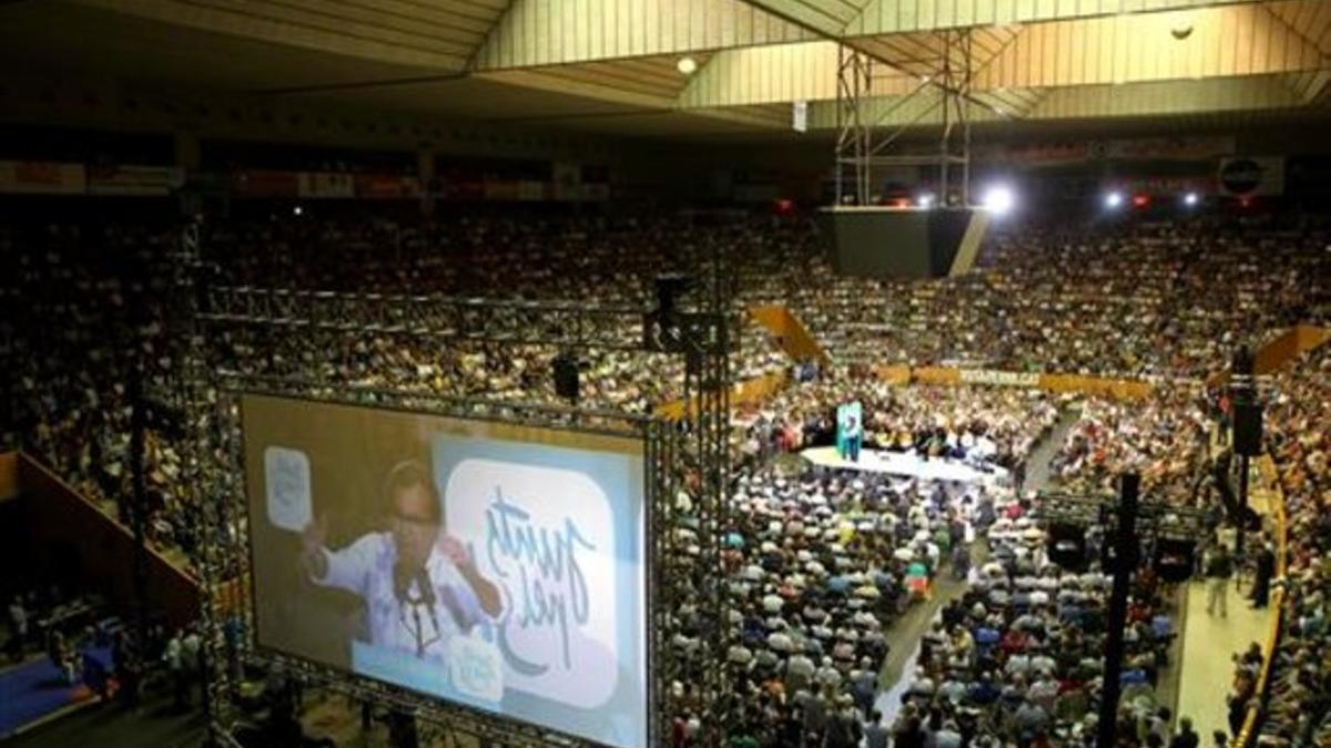 Mitin central de Junts pel Sí en Girona, en el pabellón de Fontajau.