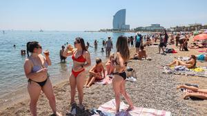 La playa de la Barceloneta, el pasado 13 de junio.