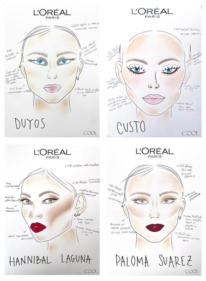 Bocetos de maquillaje de L’Oréal Paris para MBFWMadrid