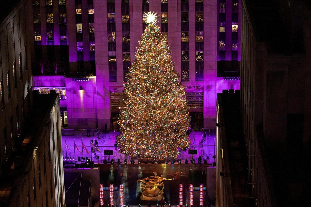 Iluminación del árbol de Navidad del Rockefeller Center en Nueva York