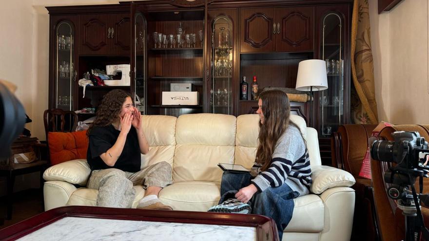 Pauli González durante unha das entrevistas. | Cedida