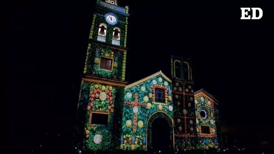 La iglesia de Tejina se iluminó para dar la bienvenida a las fiestas en honor a San Bartolomé