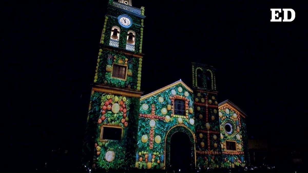 Tejina da el pistoletazo de salida a sus fiestas con un espectáculo audiovisual en la fachada de la iglesia de San Bartolomé