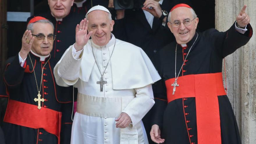 El papa Francesc a l&#039;església de Santa Maria Maggiore en la seva primera sortida del Vaticà com a nou pontífex aquest dijous al mati