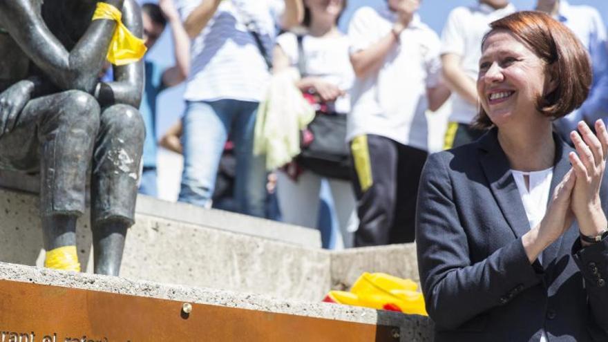 Madrenas, en la inauguració de la plaça U d&#039;octubre de 2017.