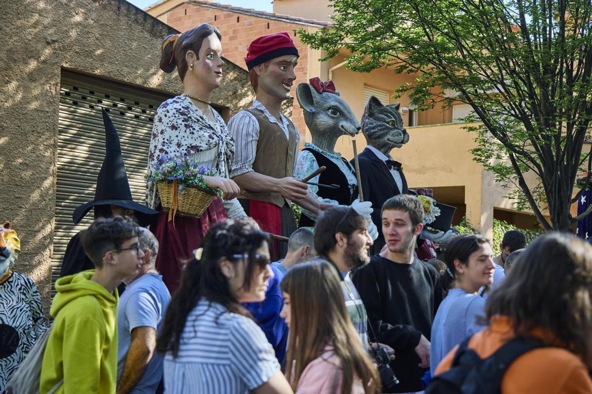Plantada de gegants a l'Ajuntament de Salt