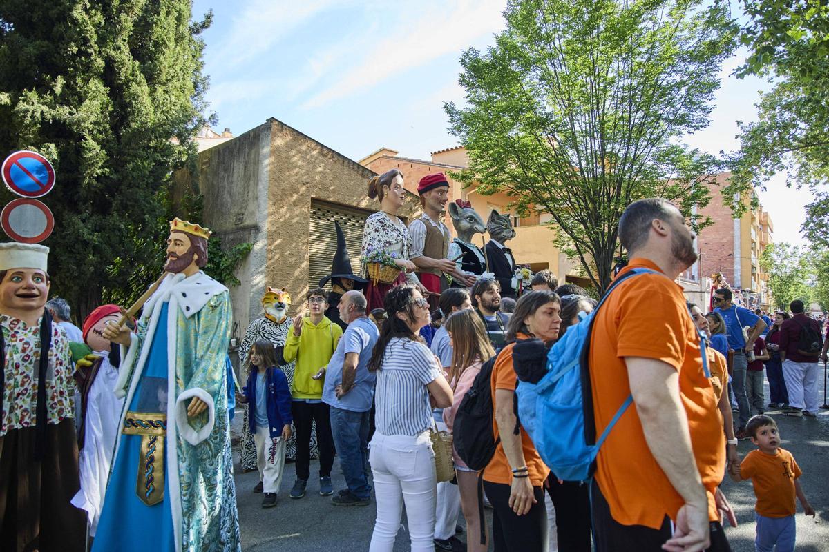 Plantada de gegants a l'Ajuntament de Salt