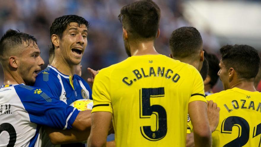 Borja y Yeray se encaran con jugadores del Villarreal B, la pasada jornada