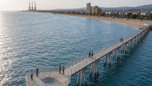 Una proyección en render del futuro Pont del Petroli de Badalona.