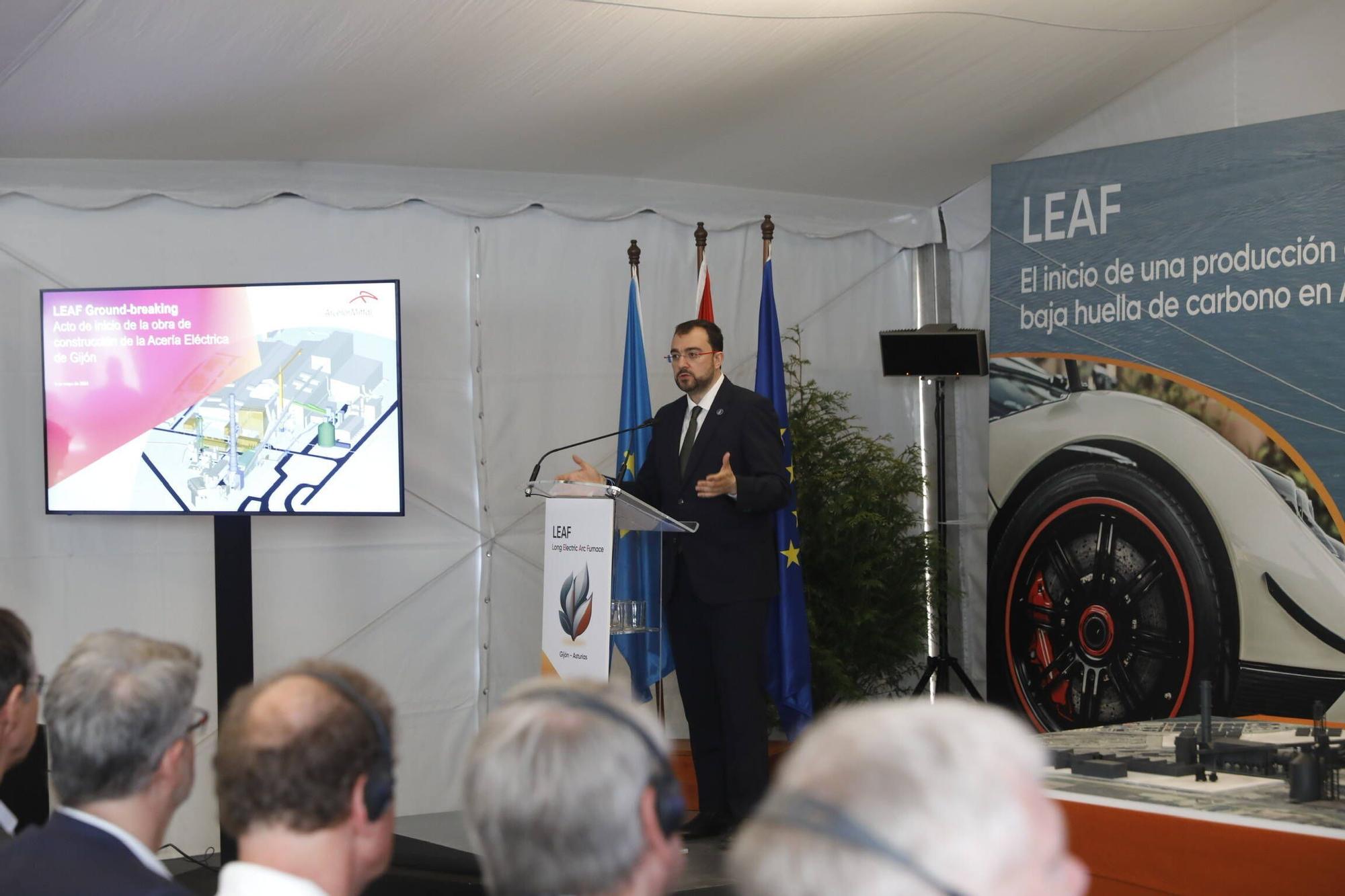 EN IMÁGENES: Así fue la inauguración de las obras para el horno eléctrico hídribido de Arcelor en Gijón