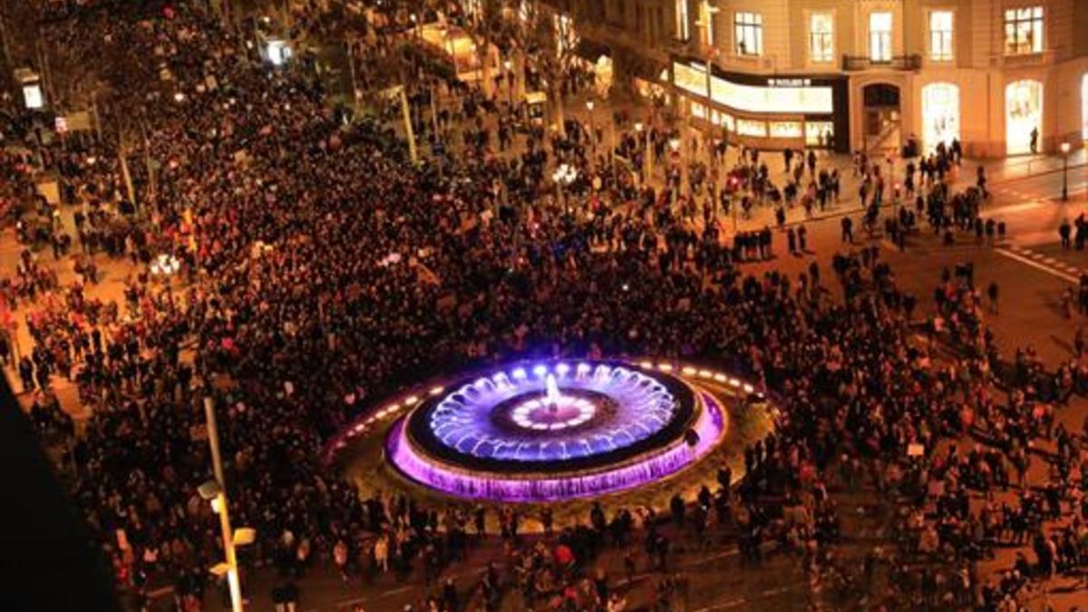 Imagen de la manifestación del Día de la Mujer del pasado 8 de marzo, en Barcelona.