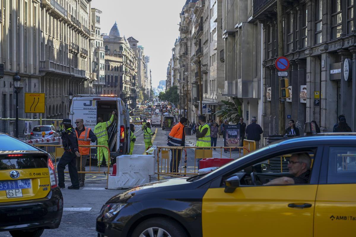 La Vía Layetana de Barcelona en obras