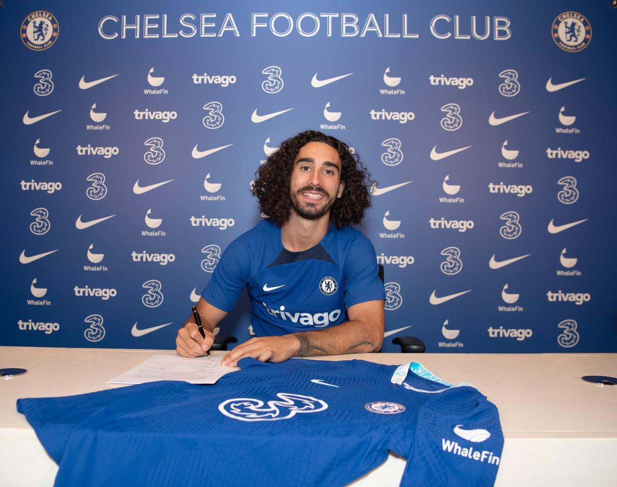 Marc Cucurella el día de su presentación con el Chelsea