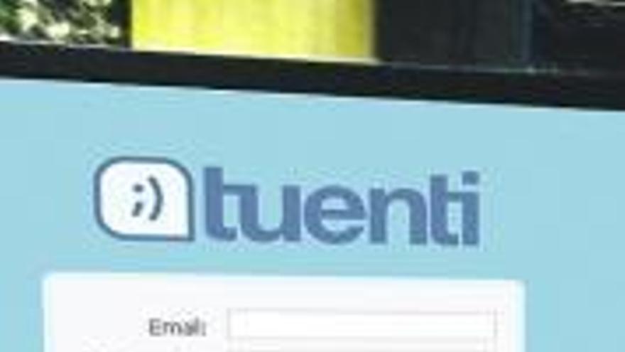 Página de inicio de la red Tuenti.
