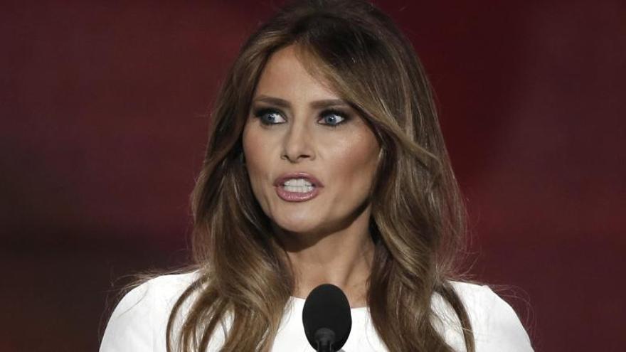 Melania Trump durante su discurso que ha causado polémica.