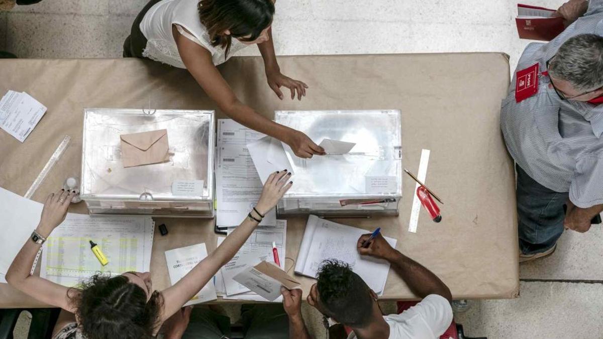 Un colegio electoral de Mallorca.